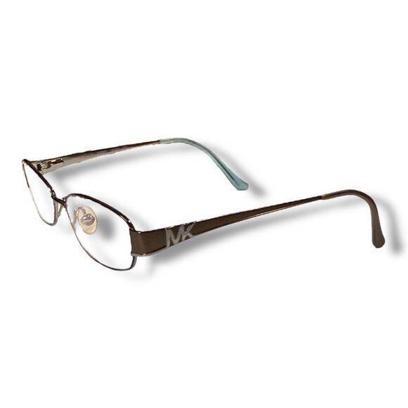 Michael Kors Eye Glass Frames Womens Copper Tone Metal Rectangle Cat Eye w/ Case - Picture 1 of 11